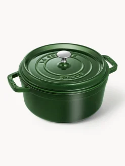 Ollas|Ollas>Staub Cacerola redonda de hierro fundido La Cocotte Verde oscuro, plateado