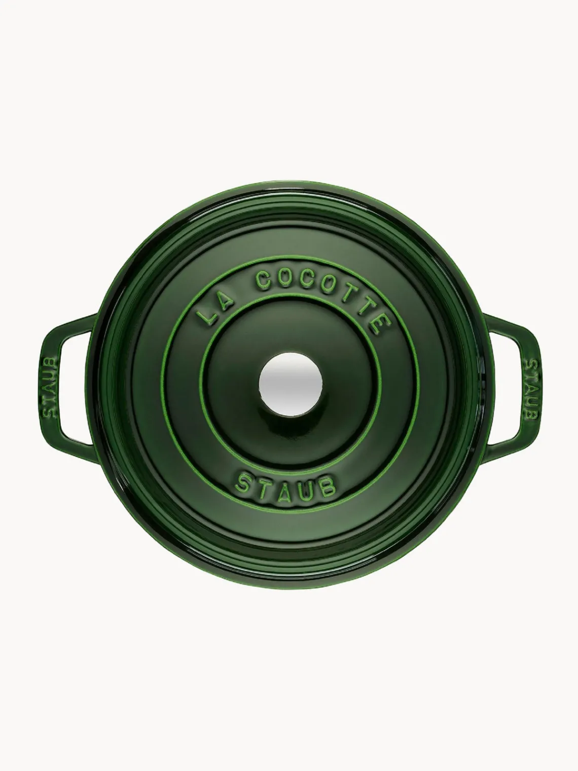 Ollas|Ollas>Staub Cacerola redonda de hierro fundido La Cocotte Verde oscuro, plateado