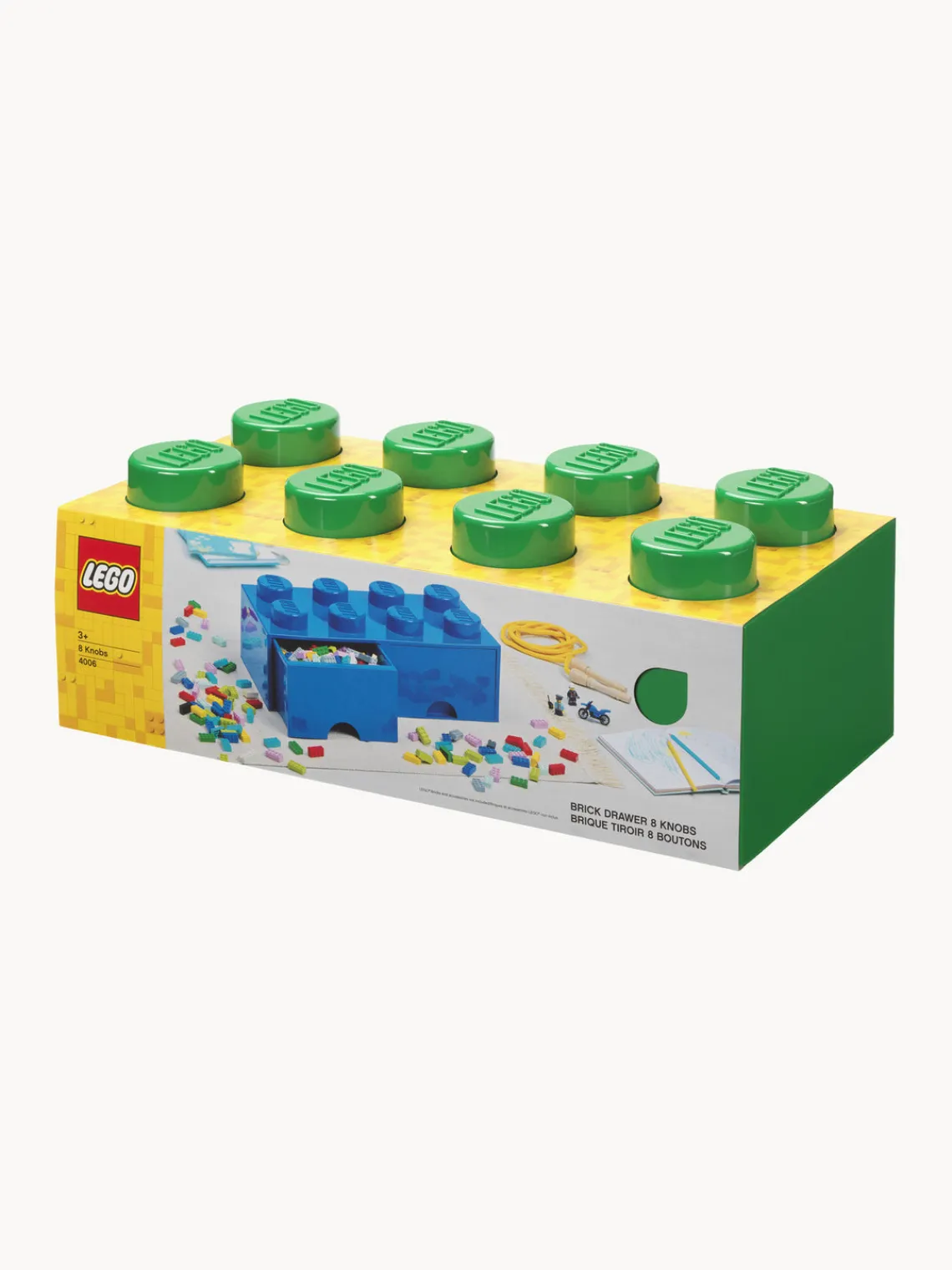 Decoración Infantil|Cestas Y Cajas>LEGO Caja de almacenamiento con 2 cajones Brick Eight Verde