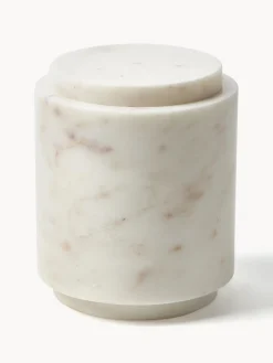 Accesorios De Baño|Jarrones>Westwing Collection Caja de almacenamiento de mármol Simba, al 12 cm Mármol blanco