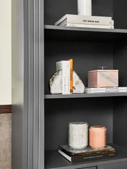 Accesorios De Baño|Accesorios De Baño>Westwing Collection Caja de almacenamiento de mármol Simba, al 14 cm Mármol blanco