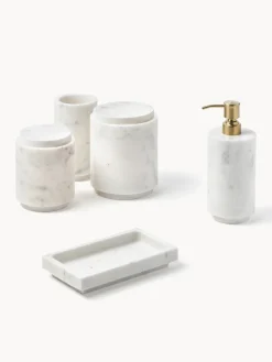 Accesorios De Baño|Accesorios De Baño></noscript>Westwing Collection Caja de almacenamiento de mármol Simba, al 14 cm Mármol blanco