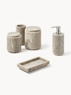 Accesorios De Baño|Jarrones></noscript>Westwing Collection Caja de almacenamiento de mármol Simba, al 14 cm Mármol beige