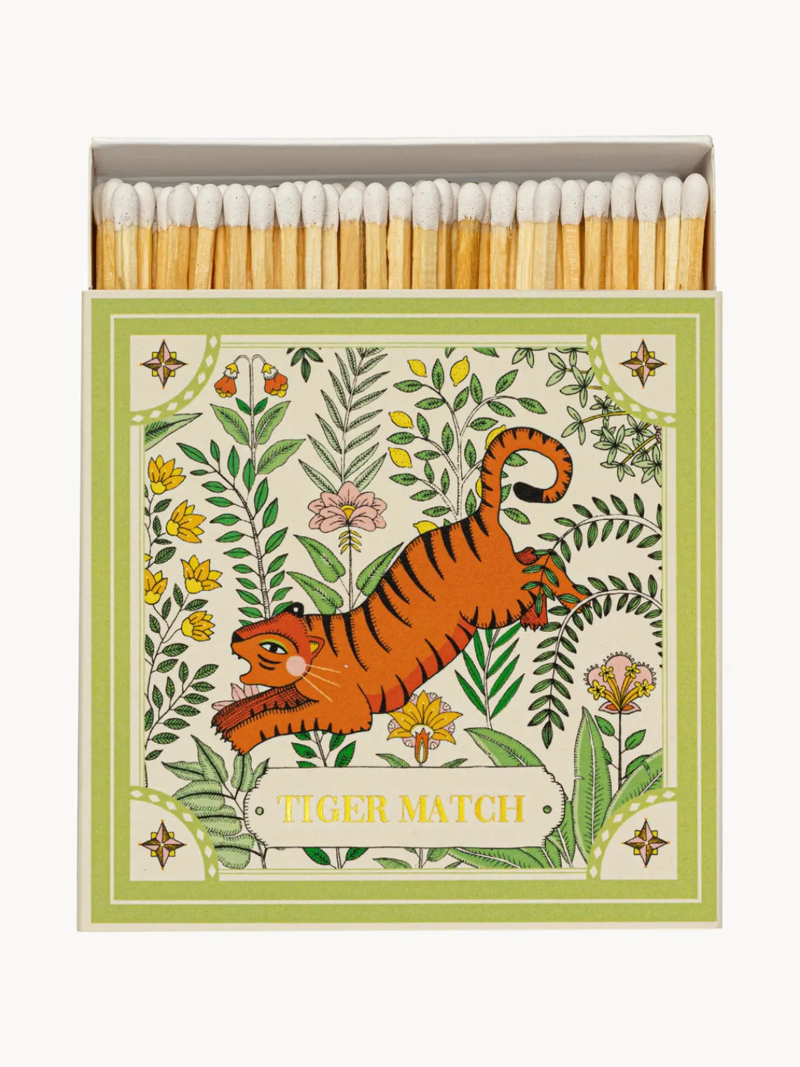 Velas Decorativas|Jarrones>Archivist Caja de cerillas de diseño Green Tiger