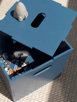 Decoración Infantil|Cestas Y Cajas>Nofred Caja de madera Cube Gris azulado