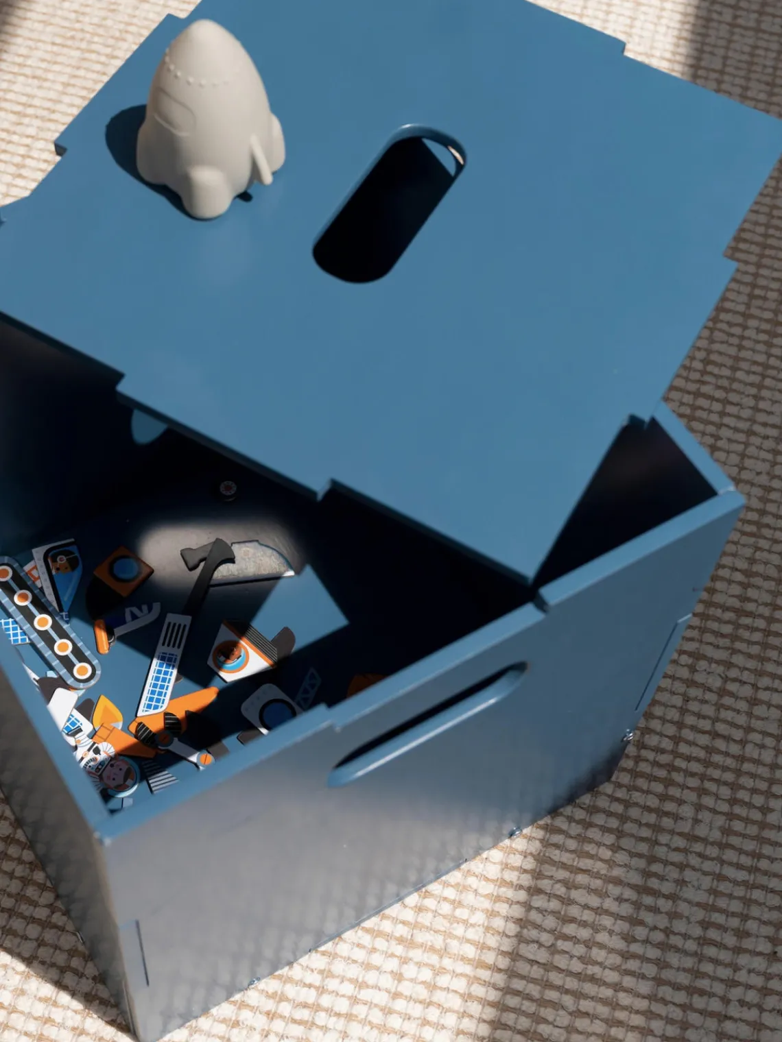 Decoración Infantil|Cestas Y Cajas>Nofred Caja de madera Cube Gris azulado