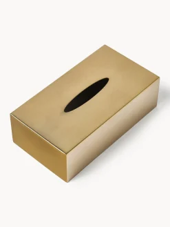 Accesorios De Baño|Jarrones></noscript>Westwing Collection Caja de pañuelos de metal Halston Dorado