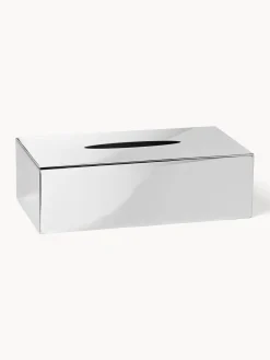 Accesorios De Baño|Jarrones>Westwing Collection Caja de pañuelos de metal Halston Plateado