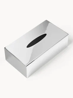 Accesorios De Baño|Jarrones></noscript>Westwing Collection Caja de pañuelos de metal Halston Plateado