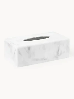 Accesorios De Baño|Jarrones>Westwing Collection Caja de pañuelos en look mármol Kyle Blanco en look mármol