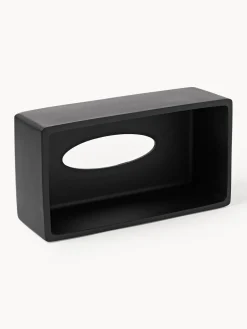 Accesorios De Baño|Jarrones>Westwing Collection Caja de pañuelos Kyle Negro