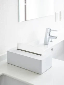 Accesorios De Baño|Jarrones>Yamazaki Caja de pañuelos Tower Blanco