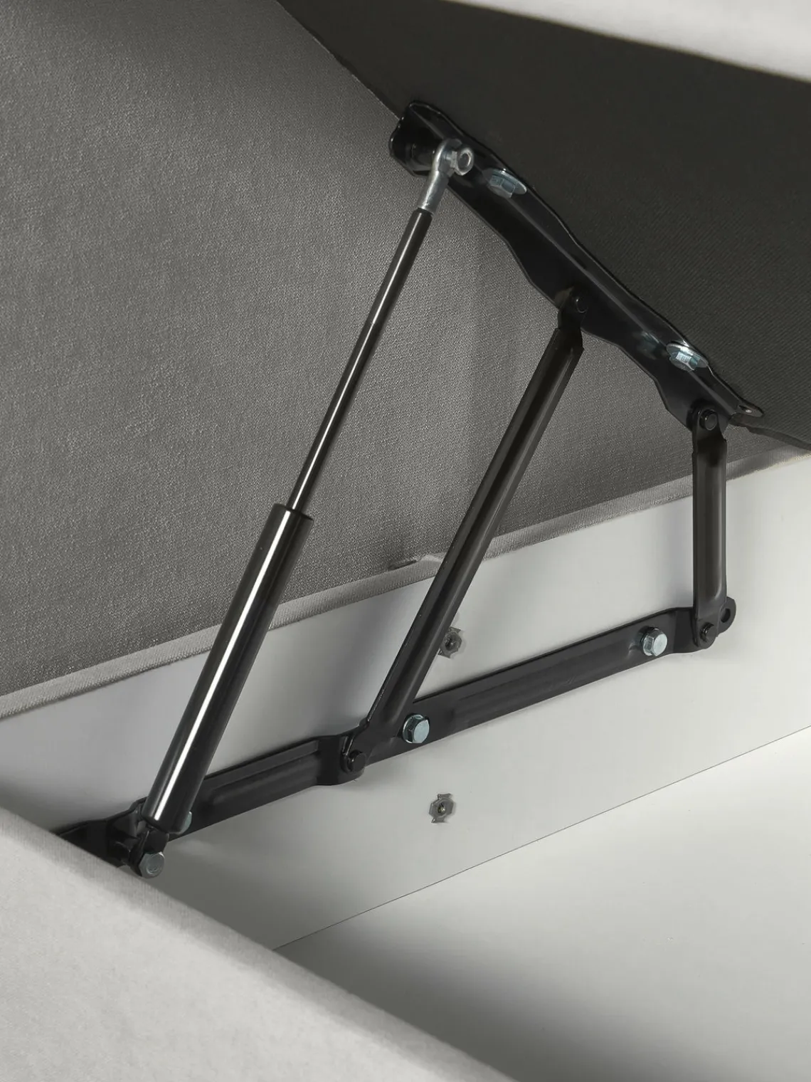 Camas Continentales|Camas>Westwing Collection Cama continental con espacio de almacenamiento Livia Tejido fino gris claro