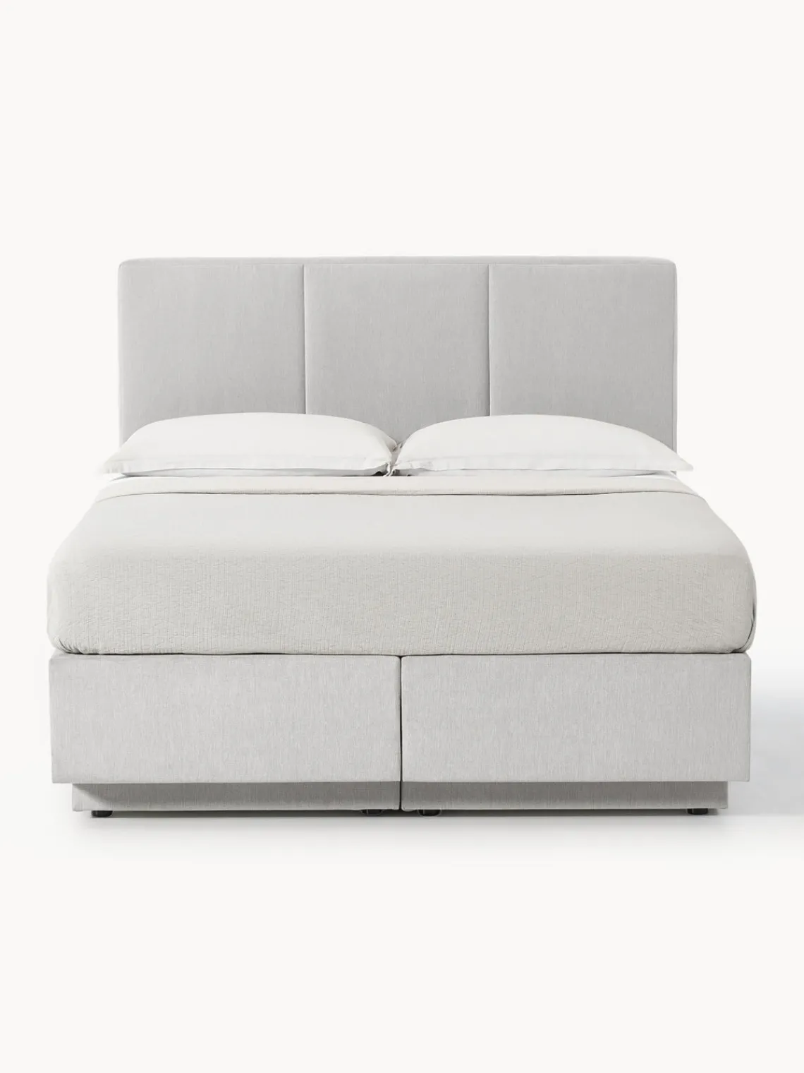 Camas Continentales|Camas>Westwing Collection Cama continental con espacio de almacenamiento Oberon Tejido fino gris claro