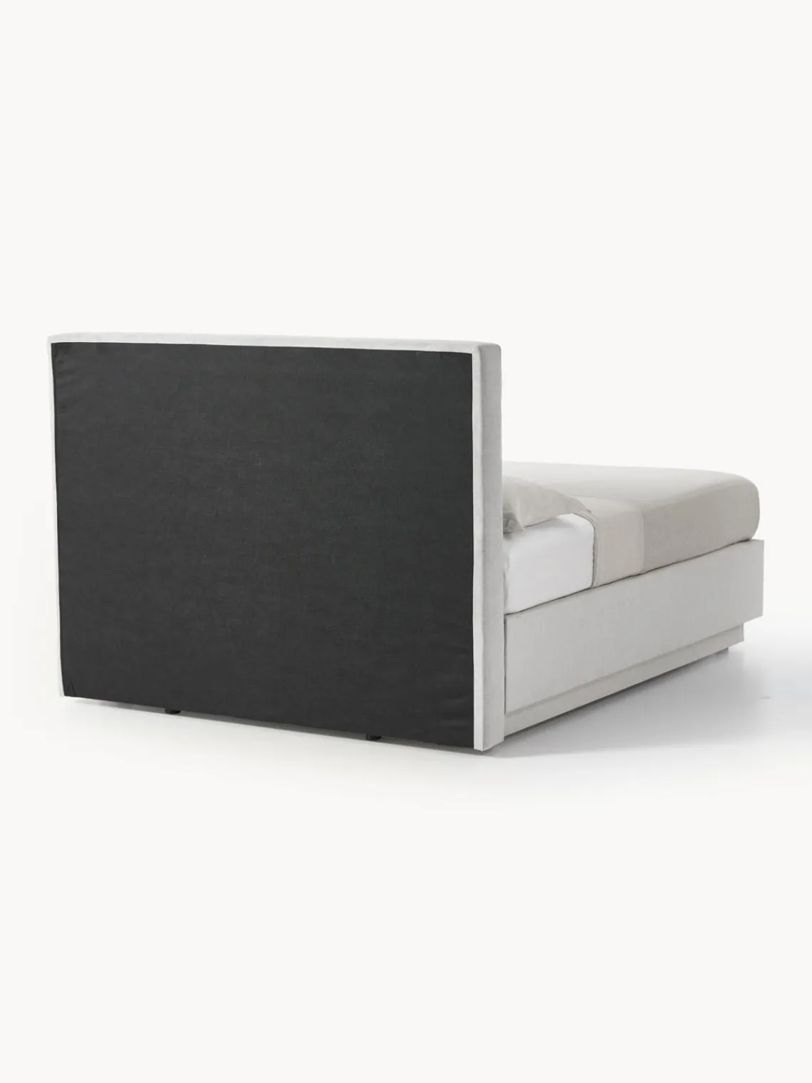 Camas Continentales|Camas>Westwing Collection Cama continental con espacio de almacenamiento Oberon Tejido fino gris claro