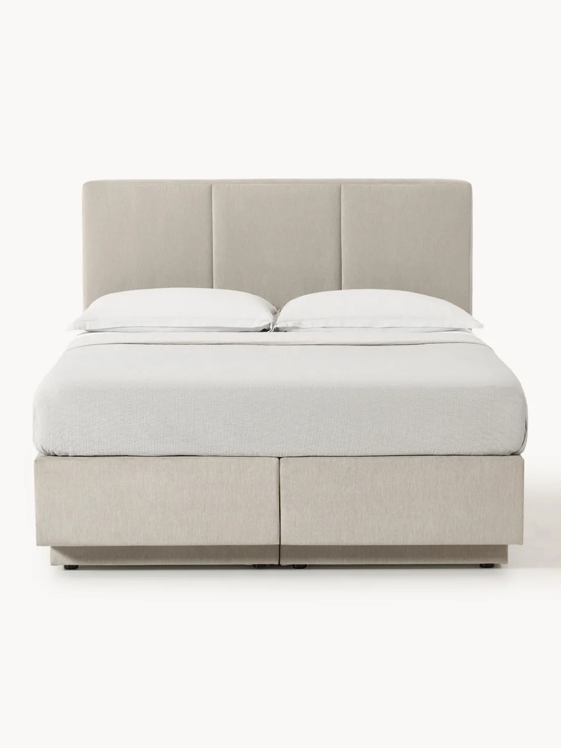 Camas Continentales|Camas>Westwing Collection Cama continental con espacio de almacenamiento Oberon Tejido fino beige