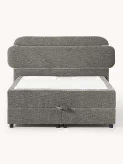Camas Continentales|Camas></noscript>Westwing Collection Cama continental con espacio de almacenamiento Enrica Tejido gris oscuro