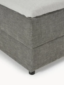 Camas Continentales|Camas></noscript>Westwing Collection Cama continental con espacio de almacenamiento Enrica Tejido gris oscuro