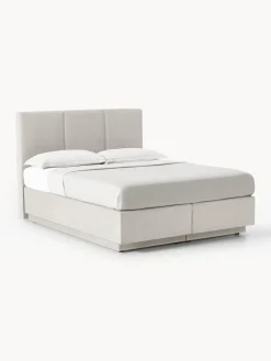 Camas Continentales|Camas>Westwing Collection Cama continental con espacio de almacenamiento Oberon Tejido fino beige claro
