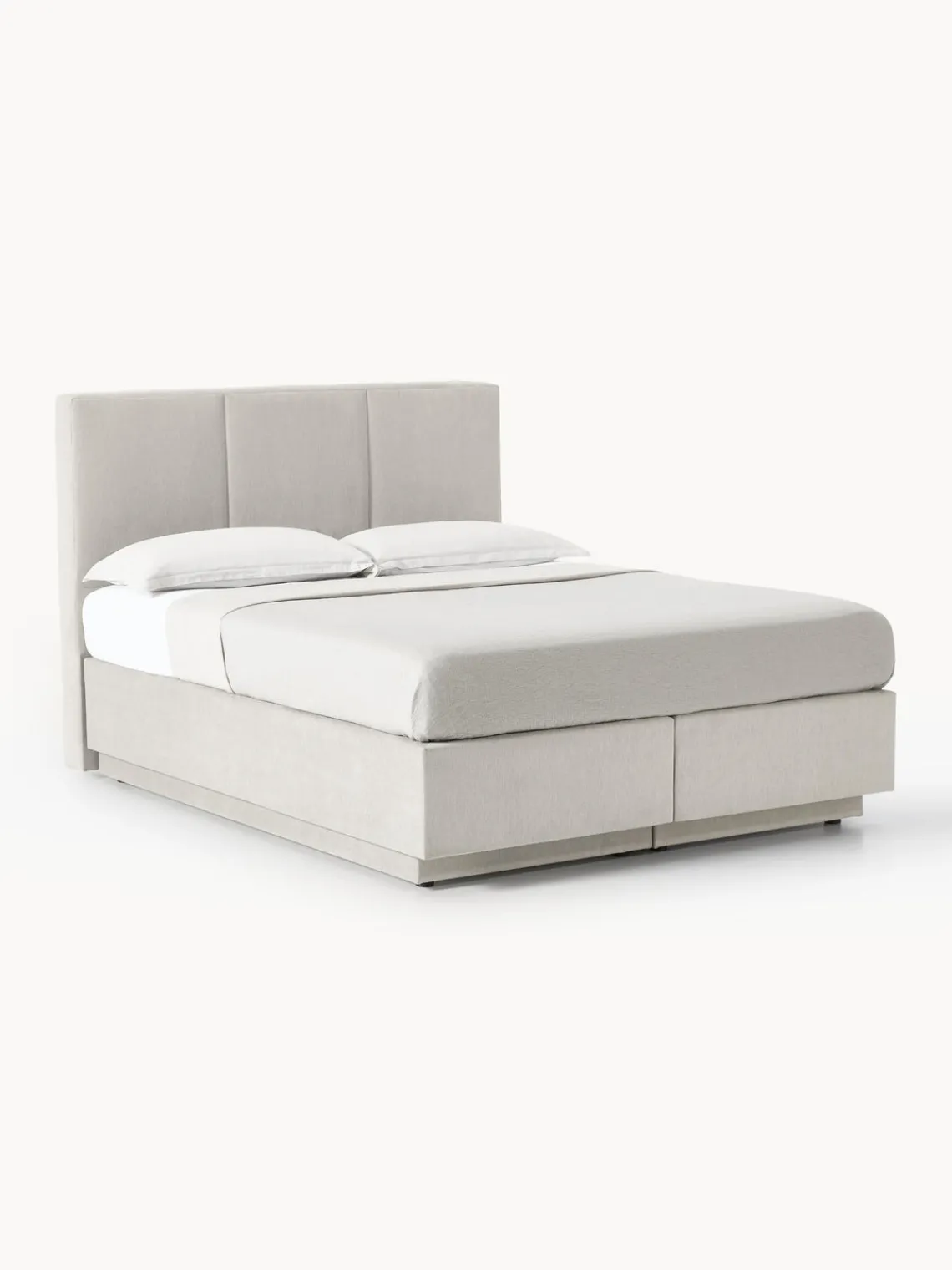 Camas Continentales|Camas>Westwing Collection Cama continental con espacio de almacenamiento Oberon Tejido fino beige claro