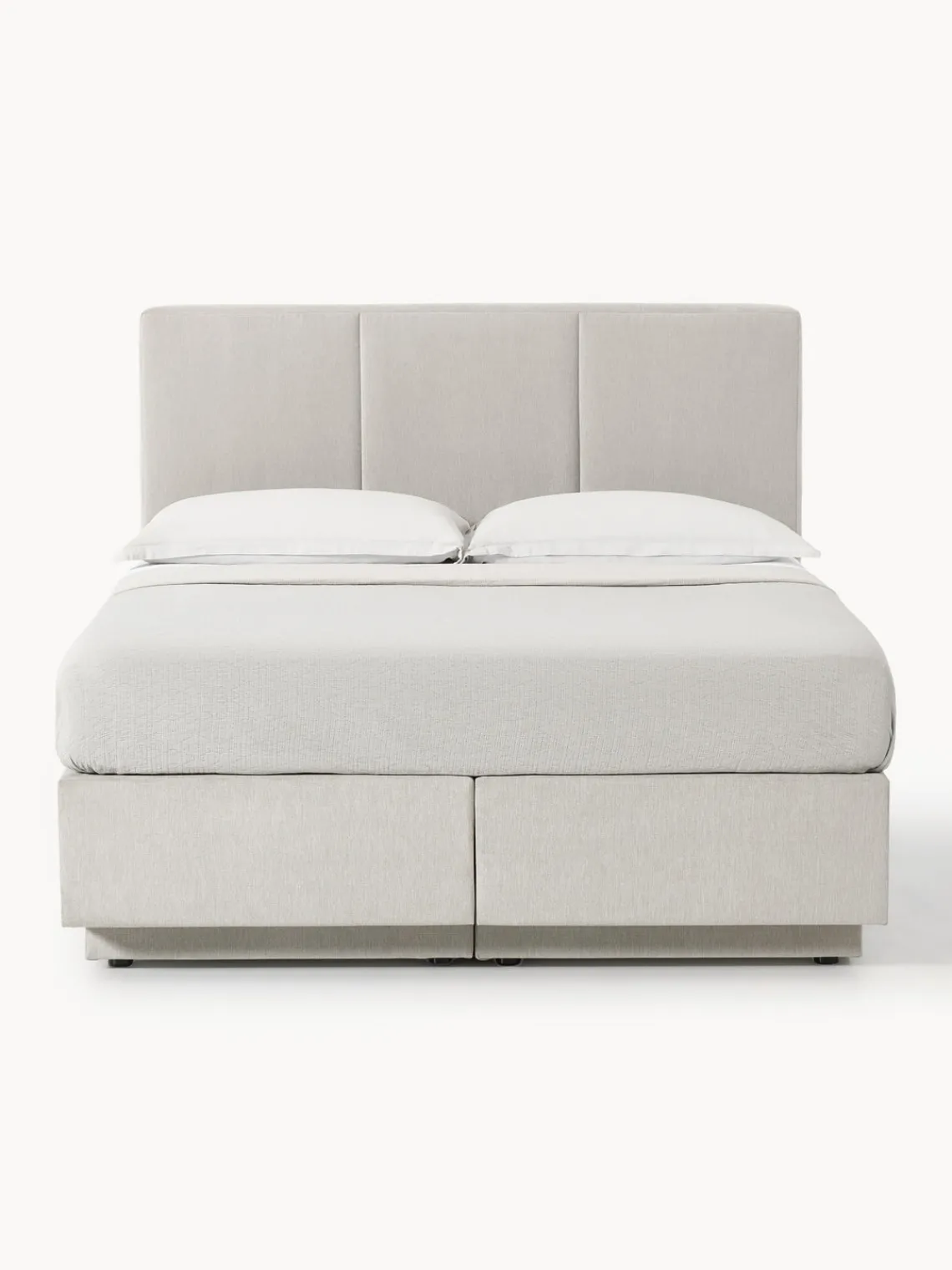 Camas Continentales|Camas>Westwing Collection Cama continental con espacio de almacenamiento Oberon Tejido fino beige claro