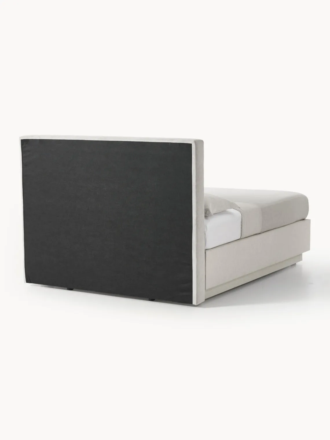 Camas Continentales|Camas>Westwing Collection Cama continental con espacio de almacenamiento Oberon Tejido fino beige claro