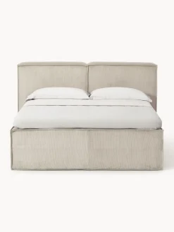 Camas Continentales|Camas></noscript>Westwing Collection Cama continental de pana Lennon Pana beige claro