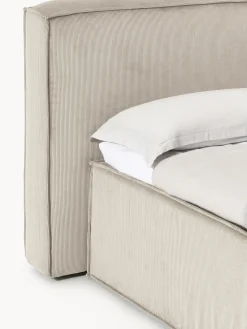 Camas Continentales|Camas></noscript>Westwing Collection Cama continental de pana Lennon Pana beige claro