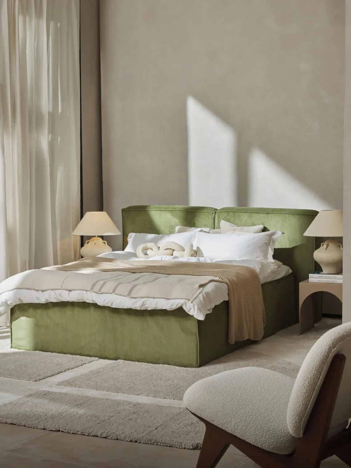 Best Cama continental de pana Lennon Camas Continentales|Camas