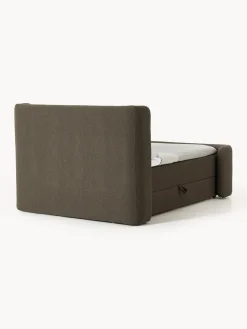 Cama continental en tejido bouclé con espacio de almacenamiento Perla Camas Continentales|Camas