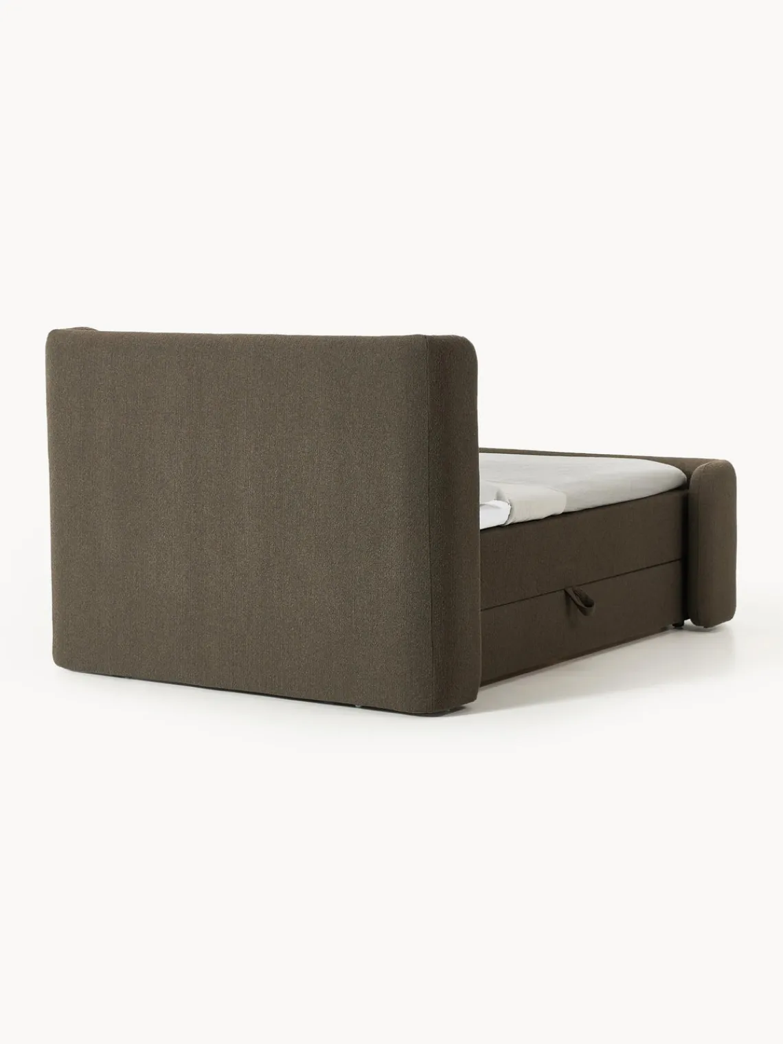 Cama continental en tejido bouclé con espacio de almacenamiento Perla Camas Continentales|Camas