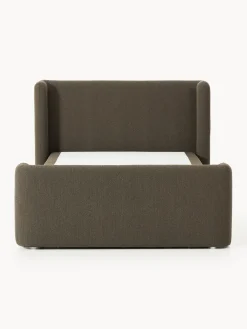 Cama continental en tejido bouclé con espacio de almacenamiento Perla Camas Continentales|Camas