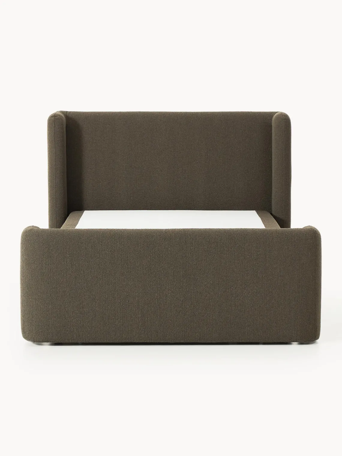 Cama continental en tejido bouclé con espacio de almacenamiento Perla Camas Continentales|Camas