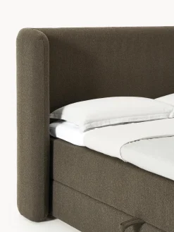 Cama continental en tejido bouclé con espacio de almacenamiento Perla Camas Continentales|Camas