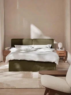 Cama continental en tejido bouclé Lennon Camas Continentales|Camas