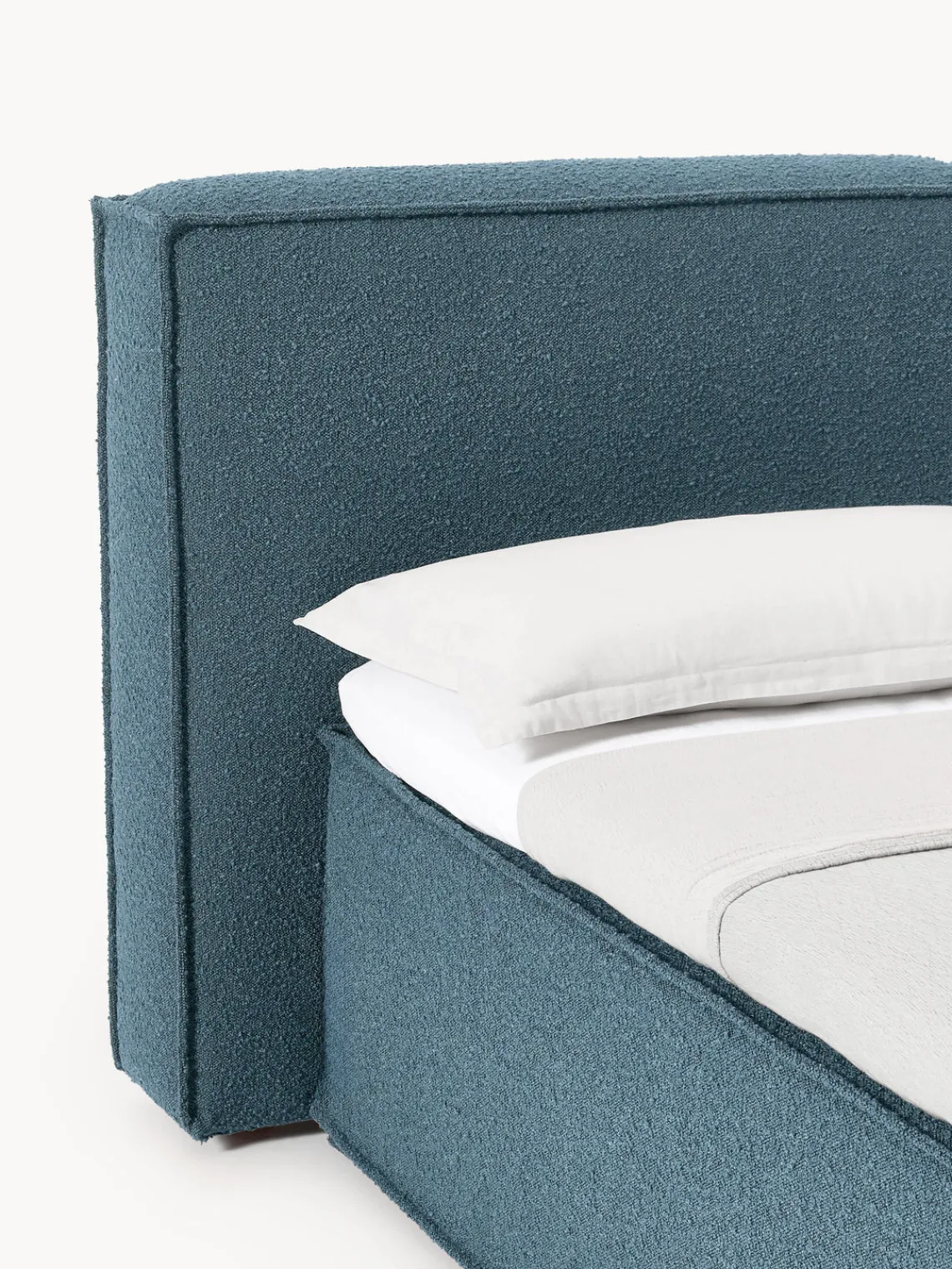 Cama continental en tejido bouclé Lennon Camas Continentales|Camas