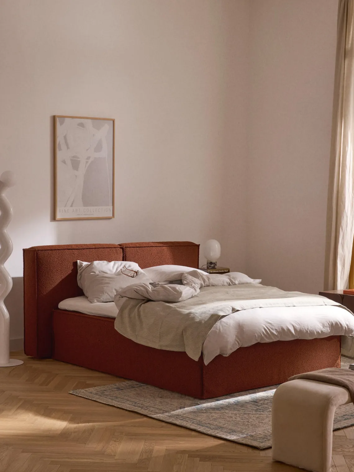 Best Cama continental en tejido bouclé Lennon Camas Continentales|Camas