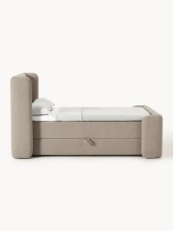 Discount Cama continental en tejido bouclé con espacio de almacenamiento Perla Camas Continentales|Camas