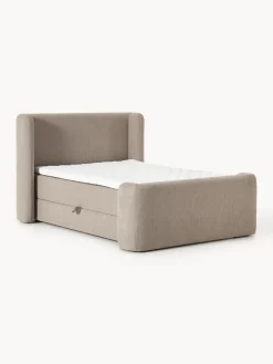 Discount Cama continental en tejido bouclé con espacio de almacenamiento Perla Camas Continentales|Camas
