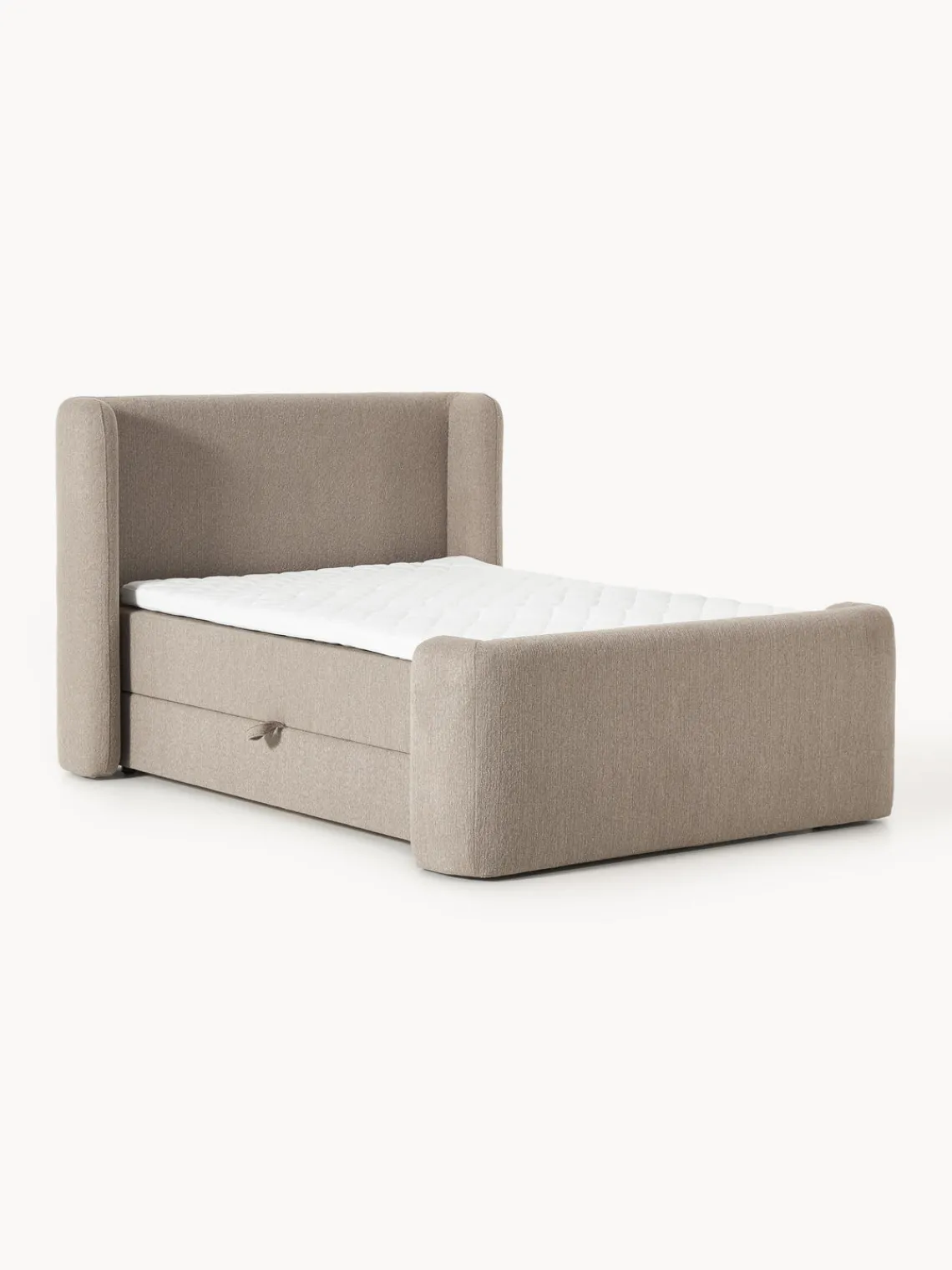 Discount Cama continental en tejido bouclé con espacio de almacenamiento Perla Camas Continentales|Camas