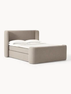 New Cama continental en tejido bouclé Perla Camas Continentales|Camas