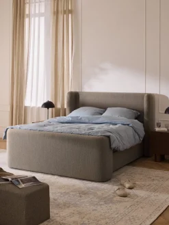 New Cama continental en tejido bouclé Perla Camas Continentales|Camas