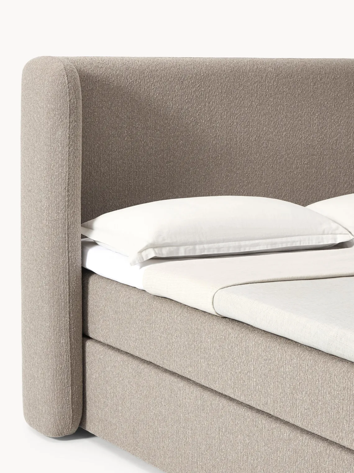 New Cama continental en tejido bouclé Perla Camas Continentales|Camas