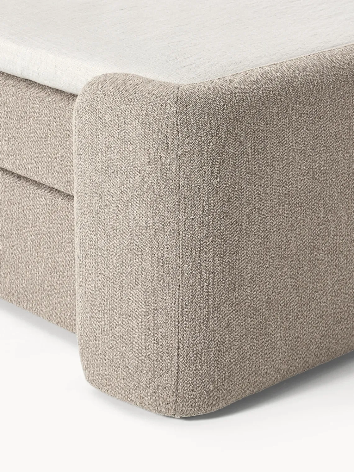 New Cama continental en tejido bouclé Perla Camas Continentales|Camas