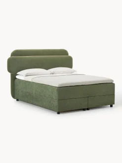 Camas Continentales|Camas>Westwing Collection Cama continental Enrica Tejido verde oscuro