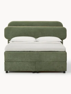 Camas Continentales|Camas>Westwing Collection Cama continental Enrica Tejido verde oscuro