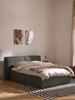 Camas Continentales|Camas>Westwing Collection Cama continental Lennon Tejido gris antracita