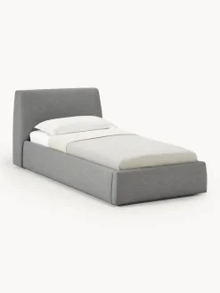 Camas Individuales|Camas Tapizadas>Westwing Collection Cama individual Cloud Tejido fino gris antracita