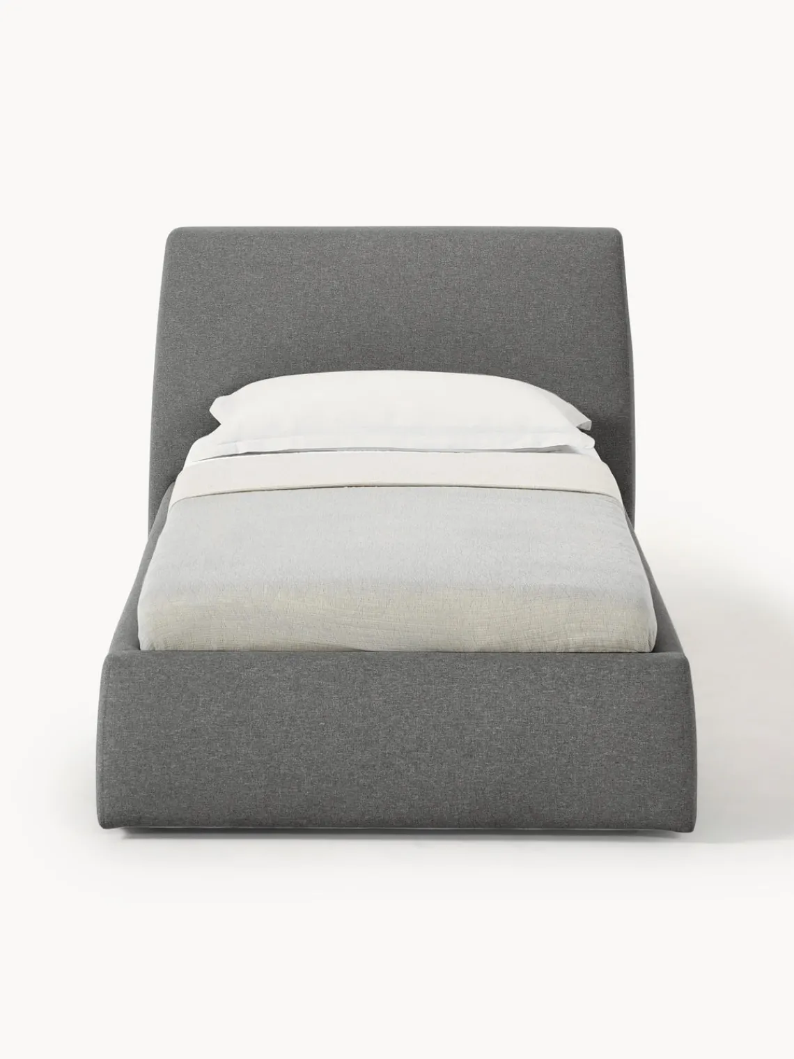 Camas Individuales|Camas Tapizadas>Westwing Collection Cama individual Cloud Tejido fino gris antracita