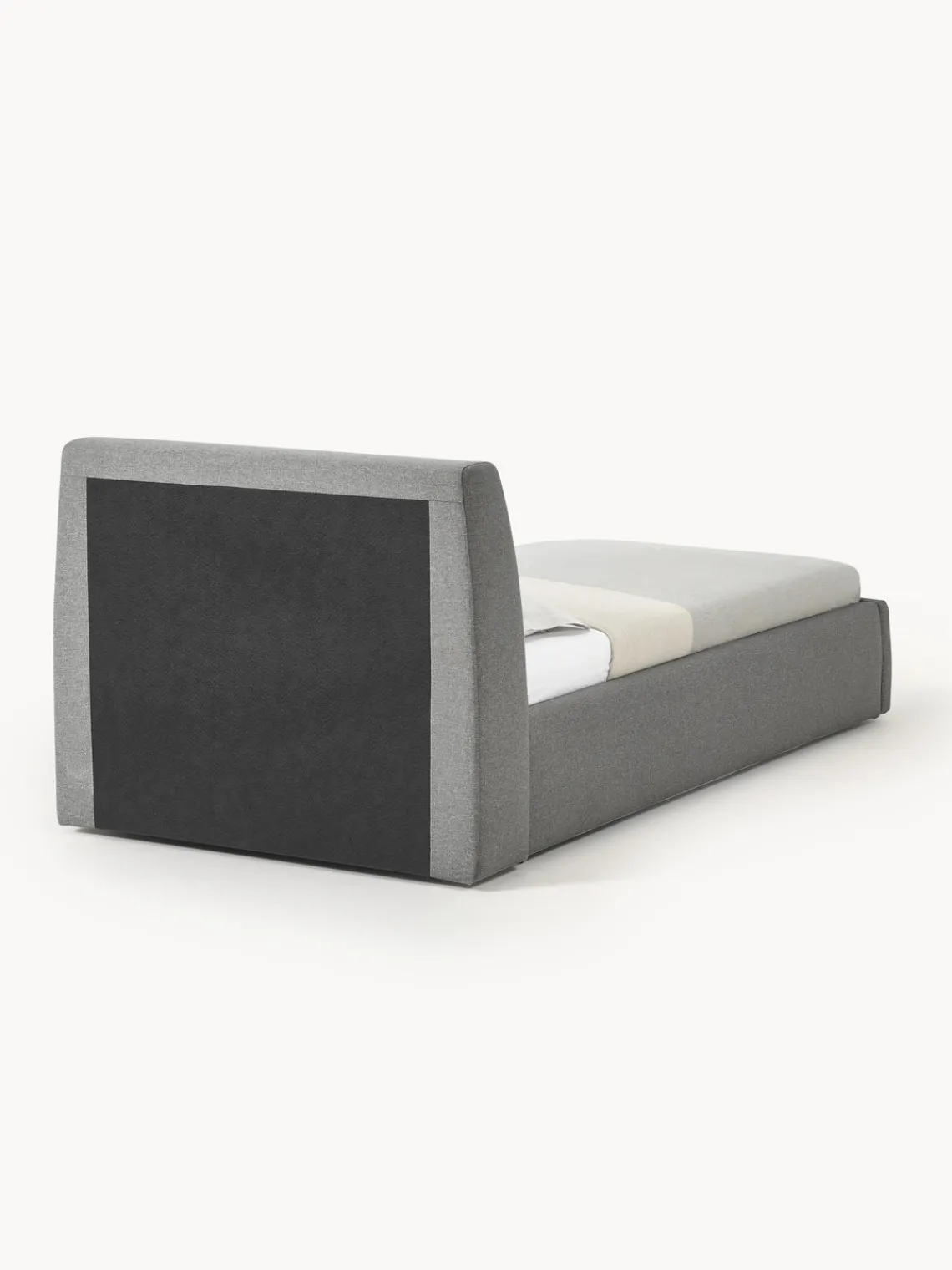 Camas Individuales|Camas Tapizadas>Westwing Collection Cama individual Cloud Tejido fino gris antracita